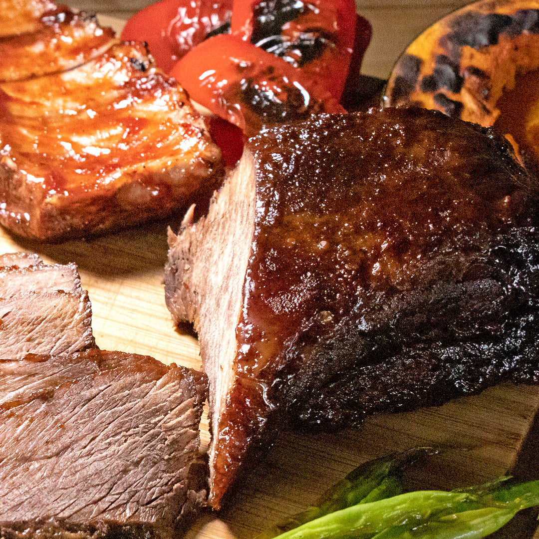 本格テキサス風BBQセット(ブリスケット、バックリブ、チキンレッグ)2.4kg 6-8人前 送料無料