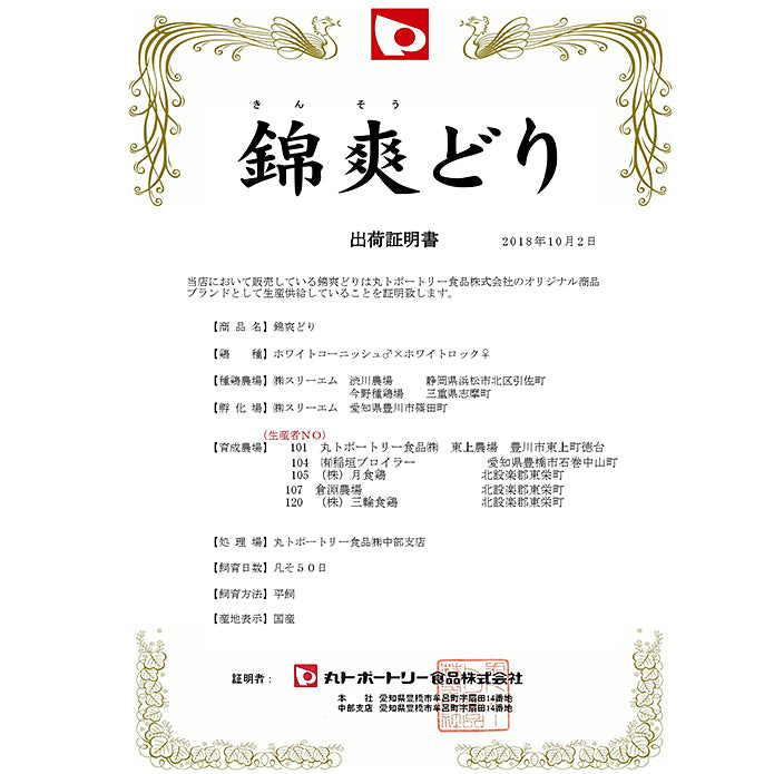 【国産銘柄鶏】錦爽どりの骨なしモモ肉 (きんそうどり) 1kg