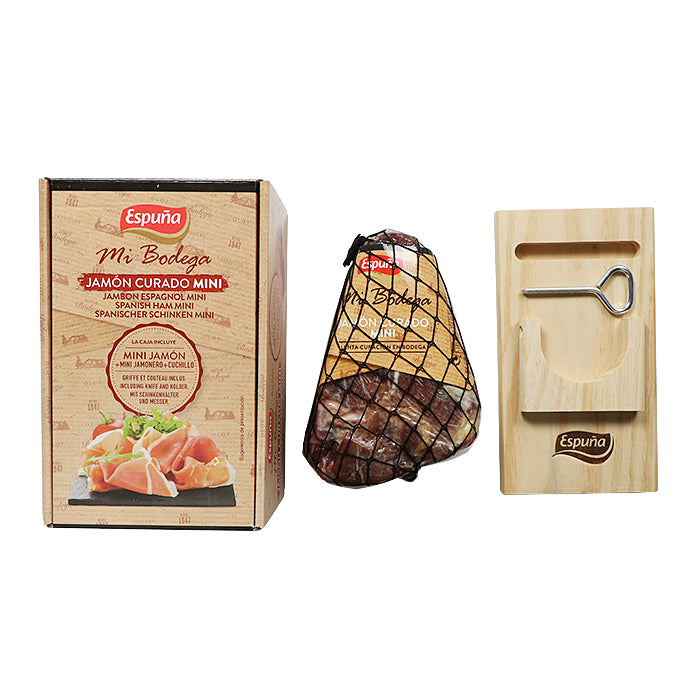 スペイン産 ミニ・ハモン 生ハム 1kg 台座・ナイフ付き（冷蔵発送）