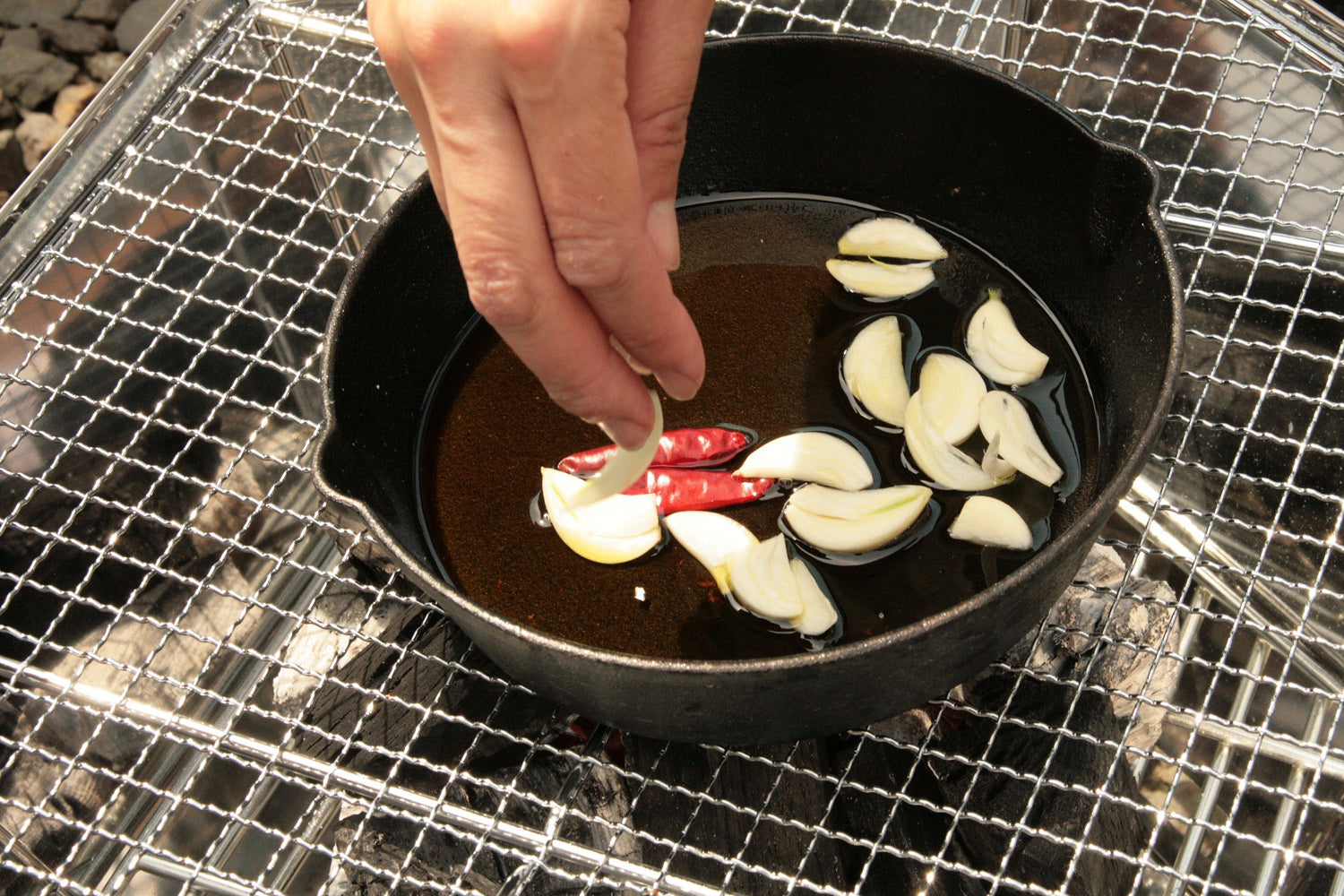 スキレットで調理