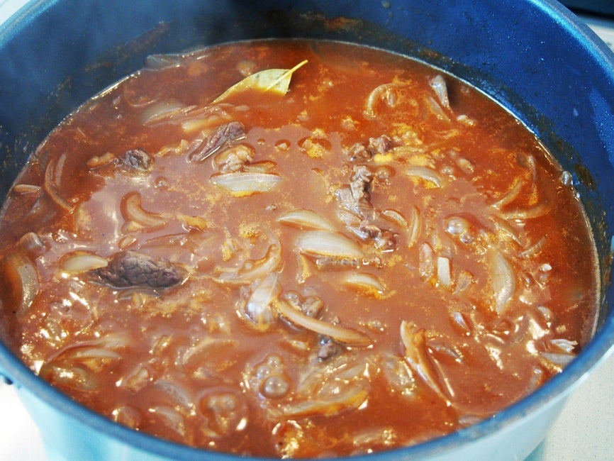 Beef stew simmer