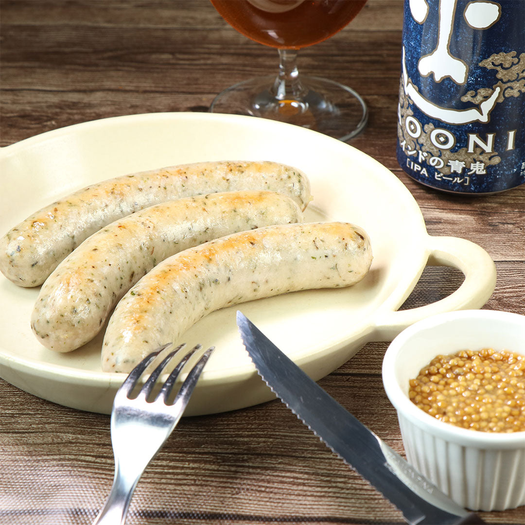インドの青鬼を使った生ソーセージ（ビール風味） 3本